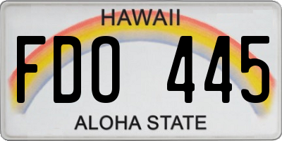 HI license plate FDO445