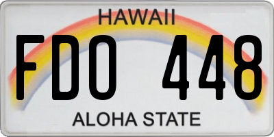 HI license plate FDO448