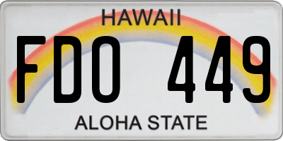 HI license plate FDO449