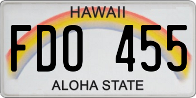 HI license plate FDO455