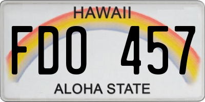 HI license plate FDO457
