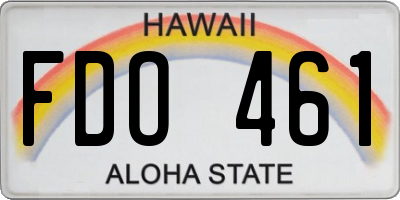 HI license plate FDO461