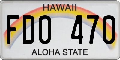 HI license plate FDO470