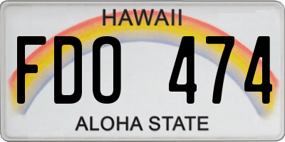 HI license plate FDO474