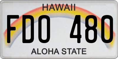 HI license plate FDO480