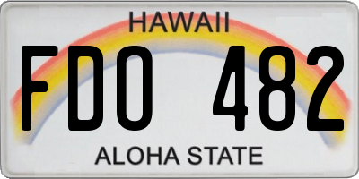 HI license plate FDO482