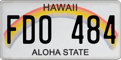 HI license plate FDO484