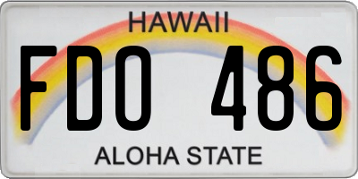 HI license plate FDO486