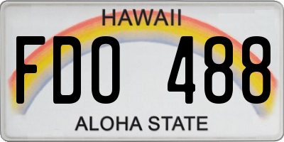 HI license plate FDO488