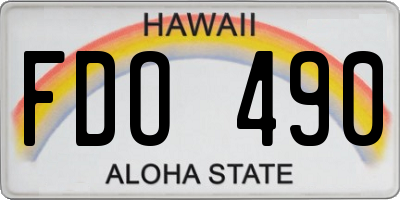 HI license plate FDO490