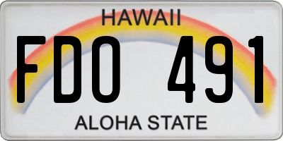HI license plate FDO491