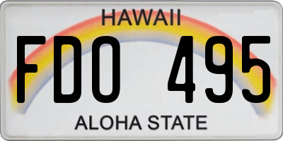 HI license plate FDO495