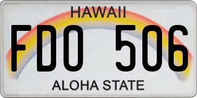HI license plate FDO506