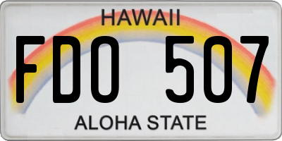 HI license plate FDO507