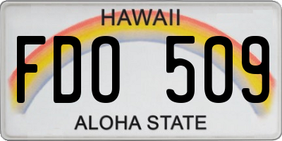 HI license plate FDO509