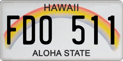 HI license plate FDO511