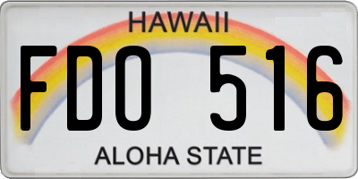 HI license plate FDO516