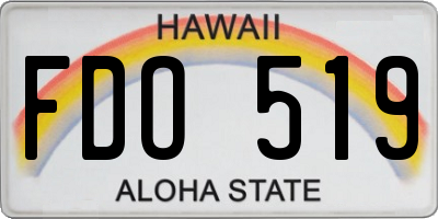 HI license plate FDO519