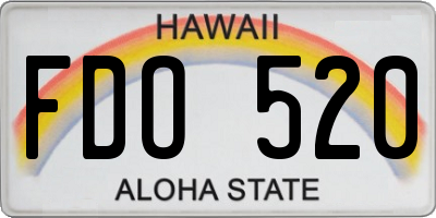 HI license plate FDO520