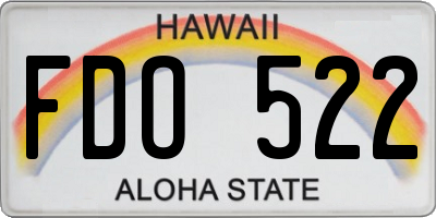 HI license plate FDO522