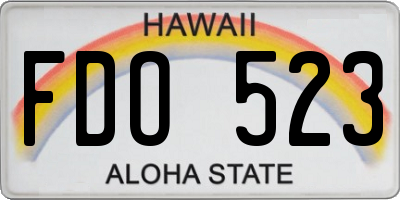 HI license plate FDO523
