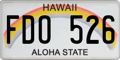 HI license plate FDO526