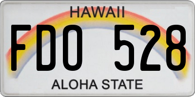 HI license plate FDO528