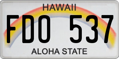 HI license plate FDO537