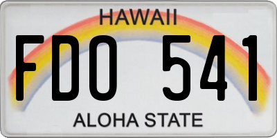 HI license plate FDO541