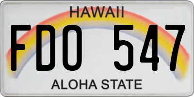 HI license plate FDO547