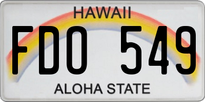 HI license plate FDO549