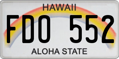 HI license plate FDO552