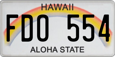 HI license plate FDO554