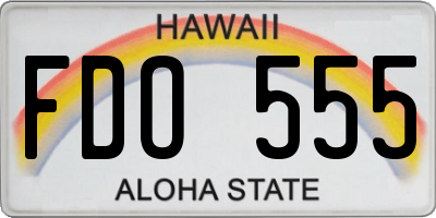 HI license plate FDO555