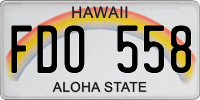 HI license plate FDO558