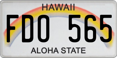 HI license plate FDO565