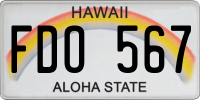 HI license plate FDO567