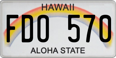 HI license plate FDO570