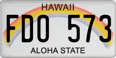 HI license plate FDO573