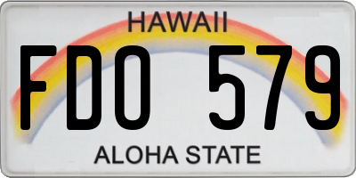 HI license plate FDO579