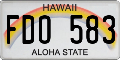 HI license plate FDO583