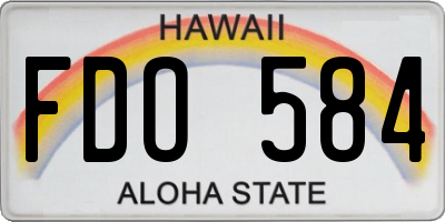HI license plate FDO584