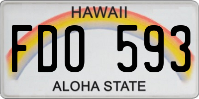 HI license plate FDO593