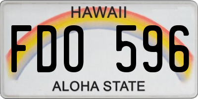 HI license plate FDO596