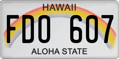 HI license plate FDO607