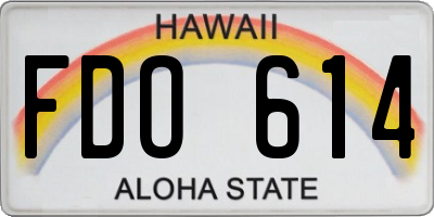 HI license plate FDO614