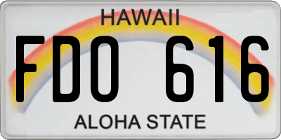 HI license plate FDO616