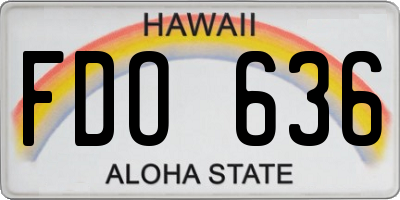 HI license plate FDO636