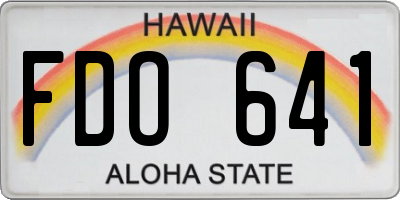HI license plate FDO641