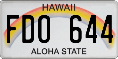 HI license plate FDO644